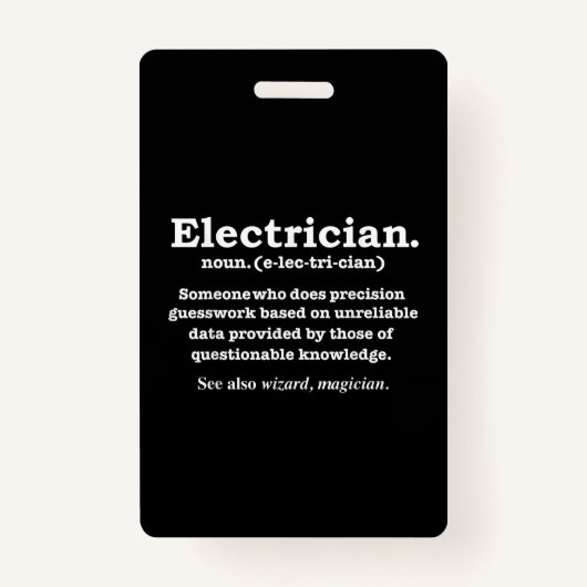 Grappig Afstuderen voor de definitie van elektrici Badge (Voorkant)