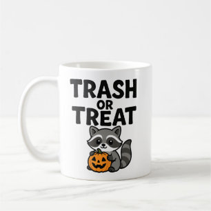 Grappig Afval of Behandel Wasbeer Halloween-ontwer Koffiemok