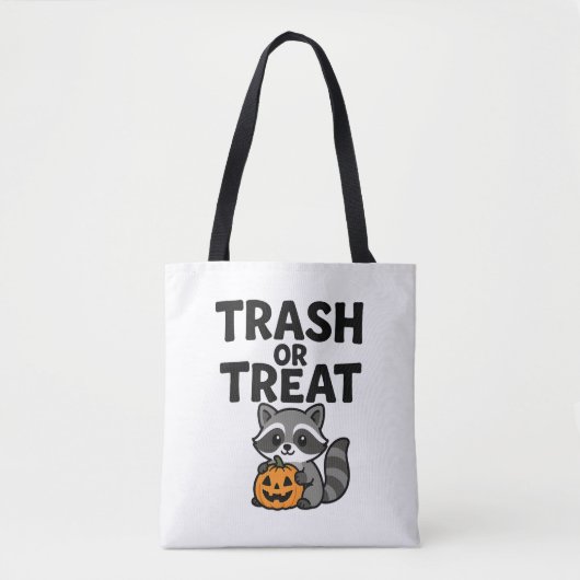 Grappig Afval of Behandel Wasbeer Halloween Ontwer Tote Bag (Voorkant)