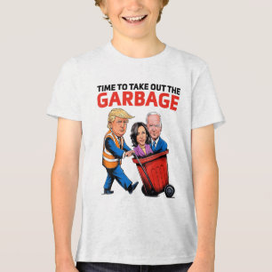 Grappig Afval Voor Trump 2024 - Tijd Om Het Te Ver Tri-Blend Shirt