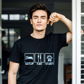 Grappig AI-aansporend T-shirt | Zwarte witte robot