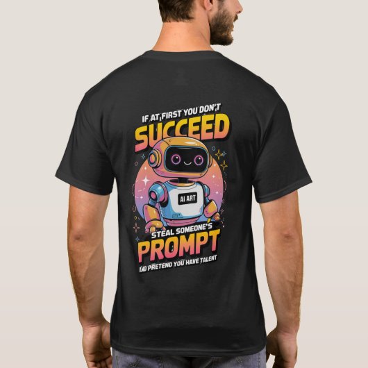 🤖Grappig AI-Afbeelding Prompt Diefstal Sarcastisc T-shirt (Achterkant)