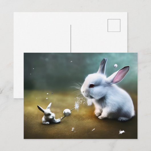 Grappig AI gegenereerd magisch konijn Briefkaart (Voorkant / Achterkant)