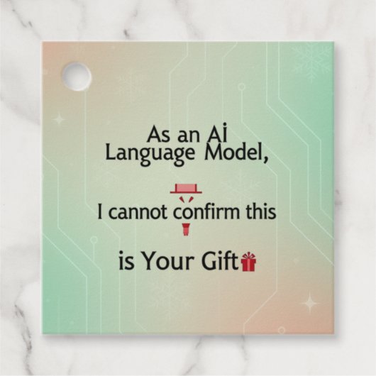 Grappig AI Gift Label - "Kan cadeau niet bevestige (Voorkant)