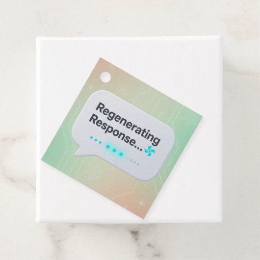 Grappig AI Gift Label – "Regenererende reactie 🔄" (In situ)