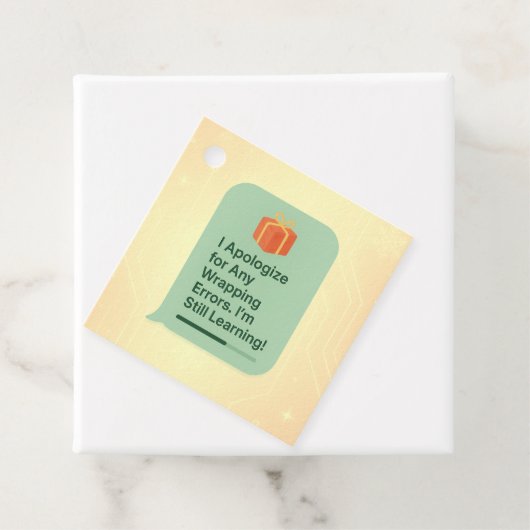 Grappig AI Gift Label - "Wrapping Errors" Joke (In situ)