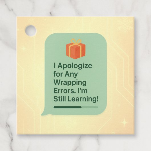 Grappig AI Gift Label - "Wrapping Errors" Joke (Voorkant)