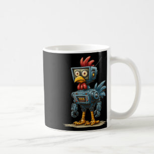 Grappig Ai Kip Kostuum Met Tv Voor Robotliefhebber Koffiemok