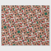 Grappig Airedale Terrier Kerstpatroon Cadeaupapier (Vlak)