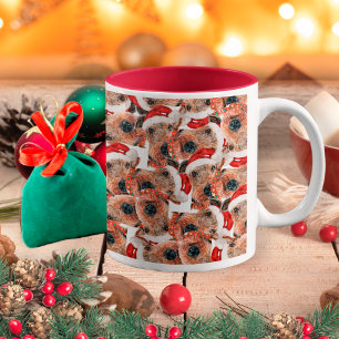 Grappig Airedale Terrier Kerstpatroon Tweekleurige Koffiemok