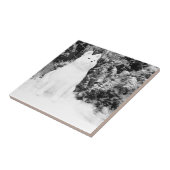 Grappig akita sneeuw hond sneeuwman kerst tegeltje (Zijkant)