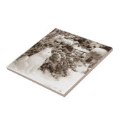 Grappig akita sneeuw hond sneeuwman kerst tegeltje (Zijkant)