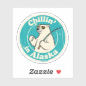 Grappig Alaska Chillin Polar Beer Gevist Sticker (Vel)