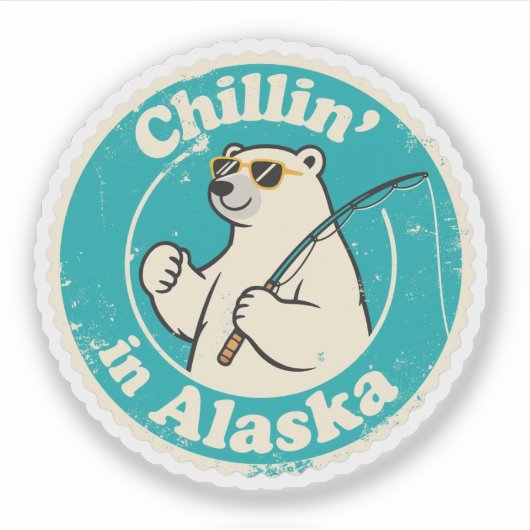 Grappig Alaska Chillin Polar Beer Gevist Sticker (Voorkant)