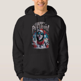 Grappig Alaskan Klee Kai Hond Happy Pawholidays Xm Hoodie