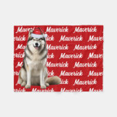 Grappig Alaskan Malamute Hondennaam Patroon Kerstm Fleece Deken (Voorkant (Horizontaal))
