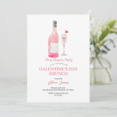 Grappig Alcohol Galentine's Day Party Brunch Diner Kaart (Staand voorkant)