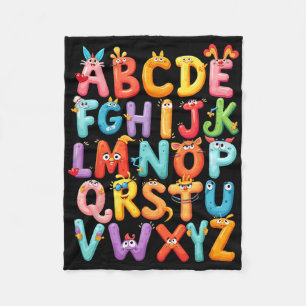 Grappig Alfabet A-z Abc Kinderen Terug naar School Fleece Deken