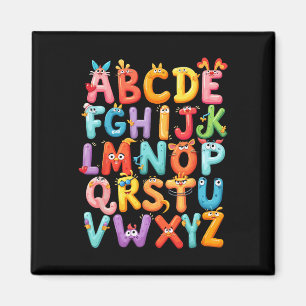 Grappig alfabet A-z Abc kinderen terug naar school Magneet