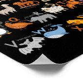 Grappig Alfabet ABC Animal Learning Kindergarten T Poster (Hoek)