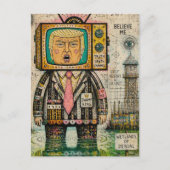 Grappig Algenmoeras Antitrump Mixed Media Collage Briefkaart (Voorkant)