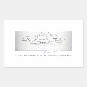 Grappig algoritme rechthoekige sticker