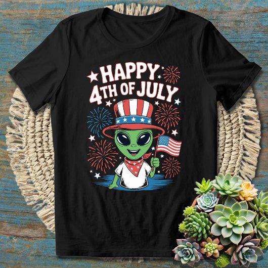 Grappig Alien 4th of July T-Shirt - Onafhankelijkh