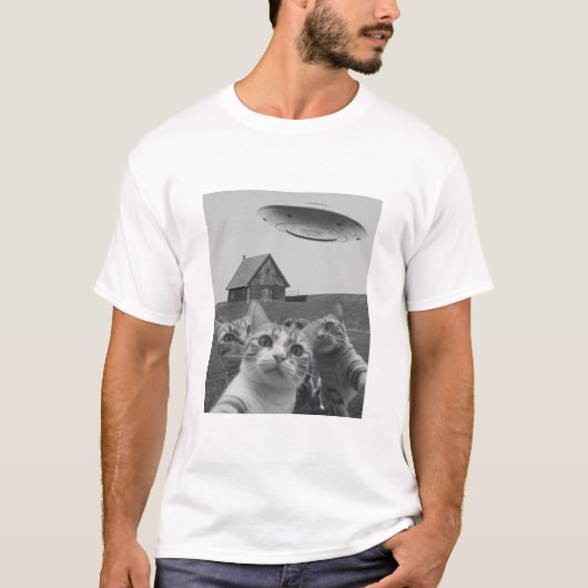 Grappig Alien Cat Graphic T-shirt (Voorkant)