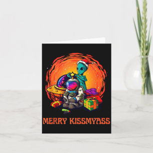 Grappig Alien Kerst T-shirt _ Zalig Kus Mijn Tank Kaart
