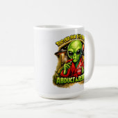 Grappig Alien Koffie Design, Te Oud Voor Dit Koffiemok (Voorkant rechts)