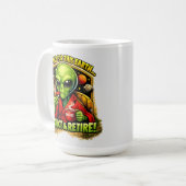 Grappig Alien Koffie Design, Te Oud Voor Dit Koffiemok (Voorkant links)