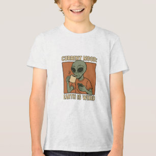 Grappig Alien Koffieontwerp Tri-Blend Shirt