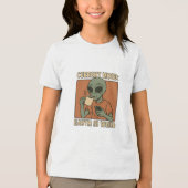 Grappig Alien Koffieontwerp Tri-Blend Shirt (Voorkant)