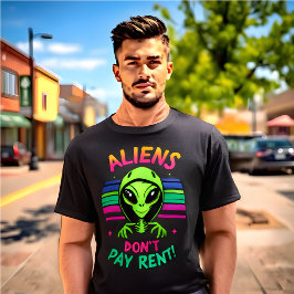 Grappig Alien Meme T-shirt "Aliens betalen geen hu