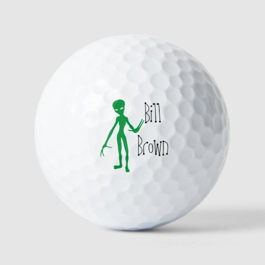 Grappig Alien 🛸 Monogram UFO Spooky Golfballen (Voorkant)