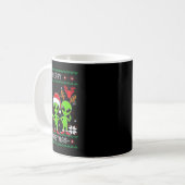Grappig Alien Trio Merry Ugly Christmas Santa Hat  Koffiemok (Voorkant links)