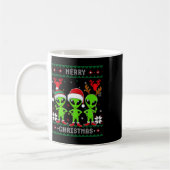 Grappig Alien Trio Merry Ugly Christmas Santa Hat  Koffiemok (Links)