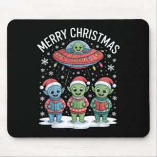 Grappig Alien Trio Merry Ugly Christmas Santa Hat Muismat