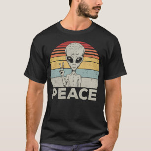 Grappig Alien Vredesteken T-shirt