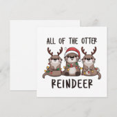 Grappig alle otter rendier kerst dier feestdagenkaart (Voorkant / Achterkant)