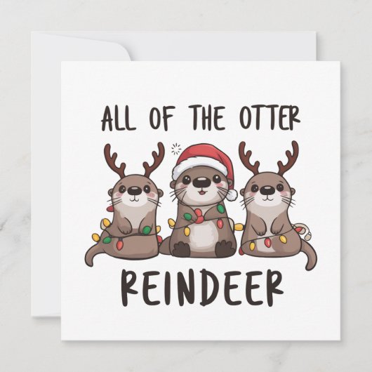 Grappig alle otter rendier kerst dier feestdagenkaart (Voorkant)
