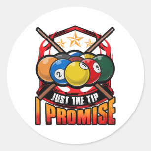 Grappig alleen de tip die ik beloof pool cue bilja ronde sticker
