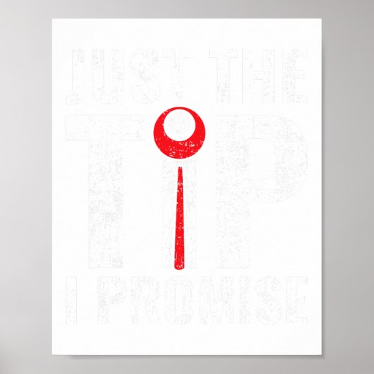 Grappig alleen de tip die ik beloof poolspeler bil poster (Voorkant)