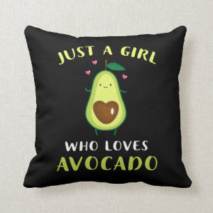 Grappig Alleen Een Meisje Dat Van Avocado Houdt Kussen