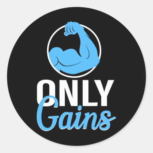 Grappig Alleen Krijgt Gym Workout Bodybuilding Gew Ronde Sticker (Voorkant)