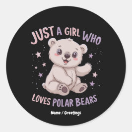 Grappig Alleen Maar Een Meisje Dat Van Baby Ijsber Ronde Sticker