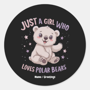 Grappig Alleen Maar Een Meisje Dat Van Baby Ijsber Ronde Sticker