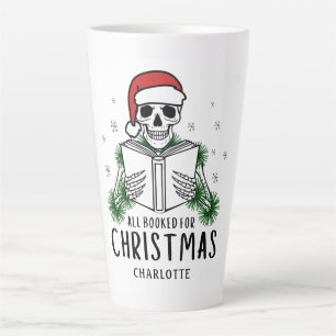 Grappig Allemaal Geboekt Voor Kerstlectuur Skelet Latte Mok