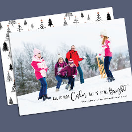 Grappig allemaal is geen Calm Tree Pattern Foto Feestdagenkaart