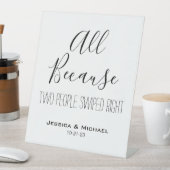 Grappig allemaal omdat twee mensen veegden recht s reclamebord met voetstuk (Insitu)